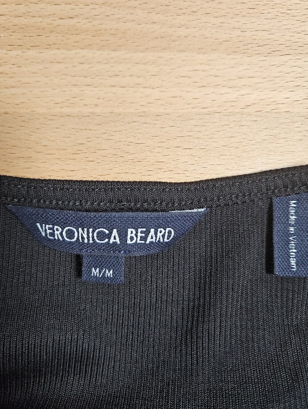 VERONICA BEARD Jasminah Ribbed Button Front Ruched Top in Black Medium - Picture 5 of 10
